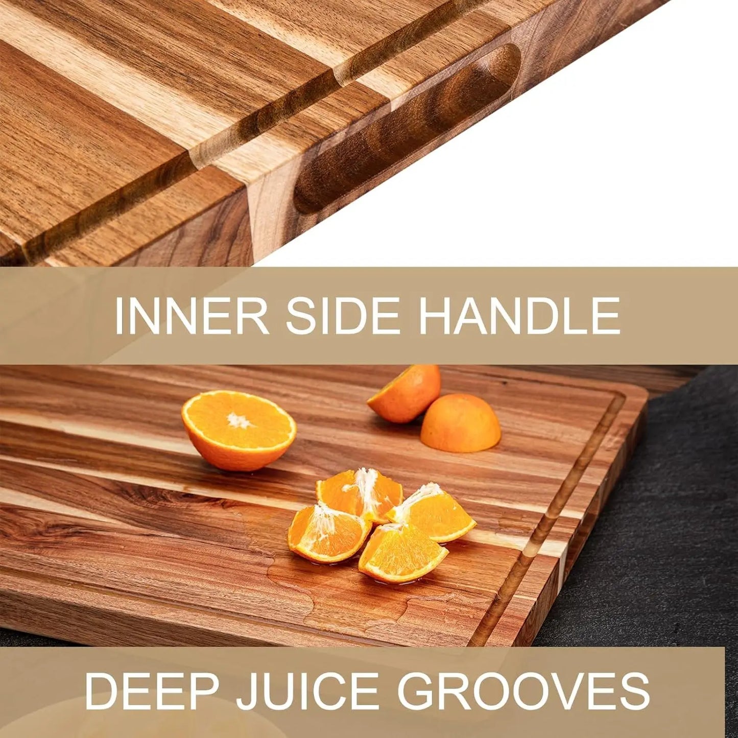 Extra Large Wood Cutting Board With Juice Groove Handle Reversible Butcher Block