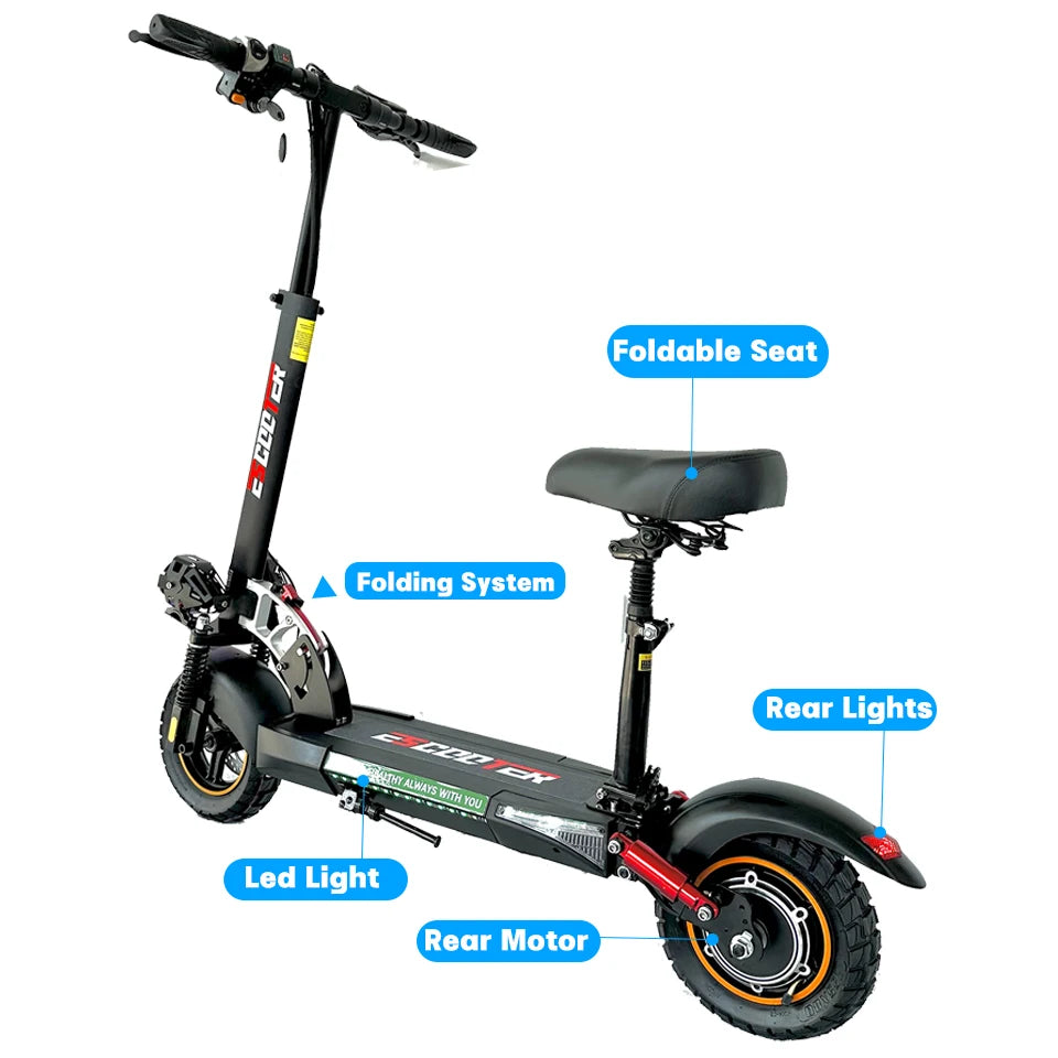 EU US Warehouse Electric Scooter 48V 800W Long Range 40 To 60km Lightweight