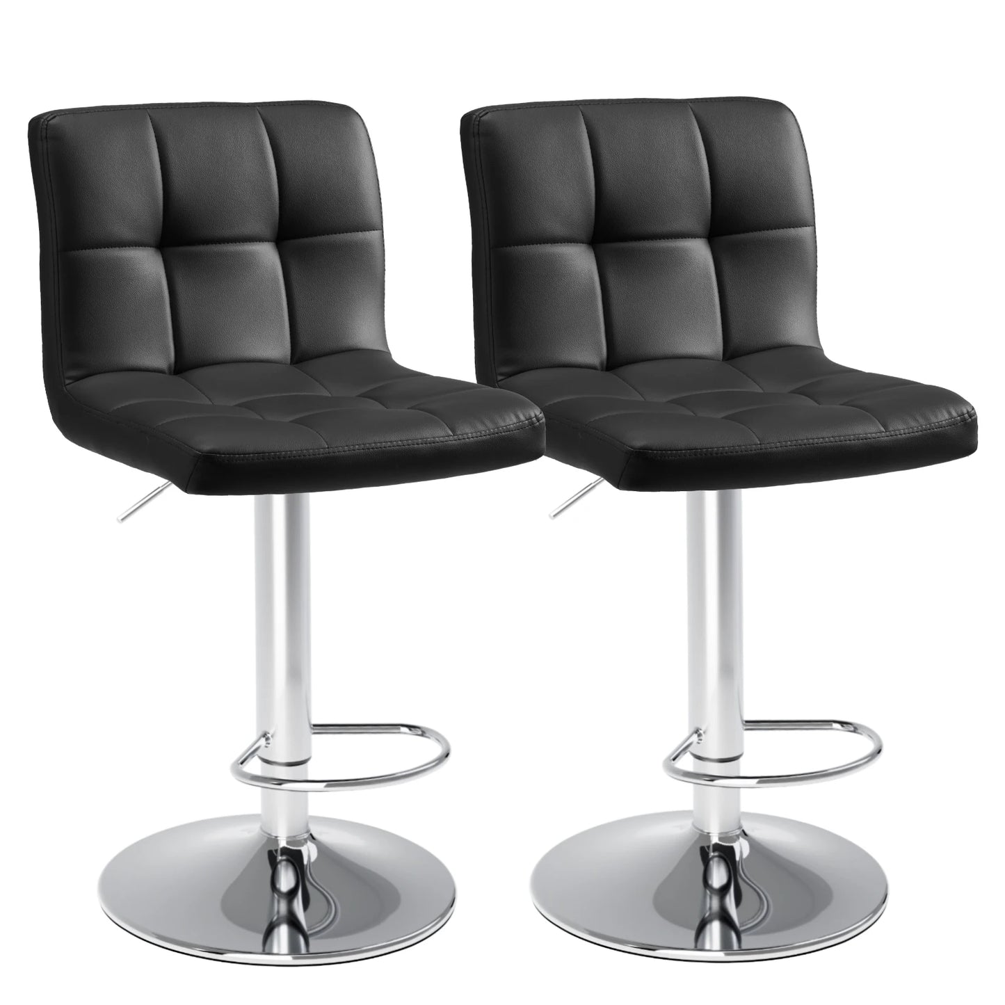 JHK PU Leather Bar Stools Set of 2 Counter Height Backrest SGS Certified