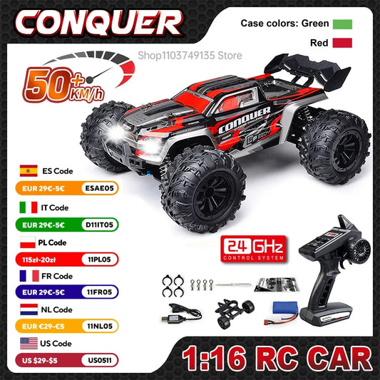 WLtoys One Sixteen Scale RC Car 50kmh High Speed 4WD Off Road Monster Truck