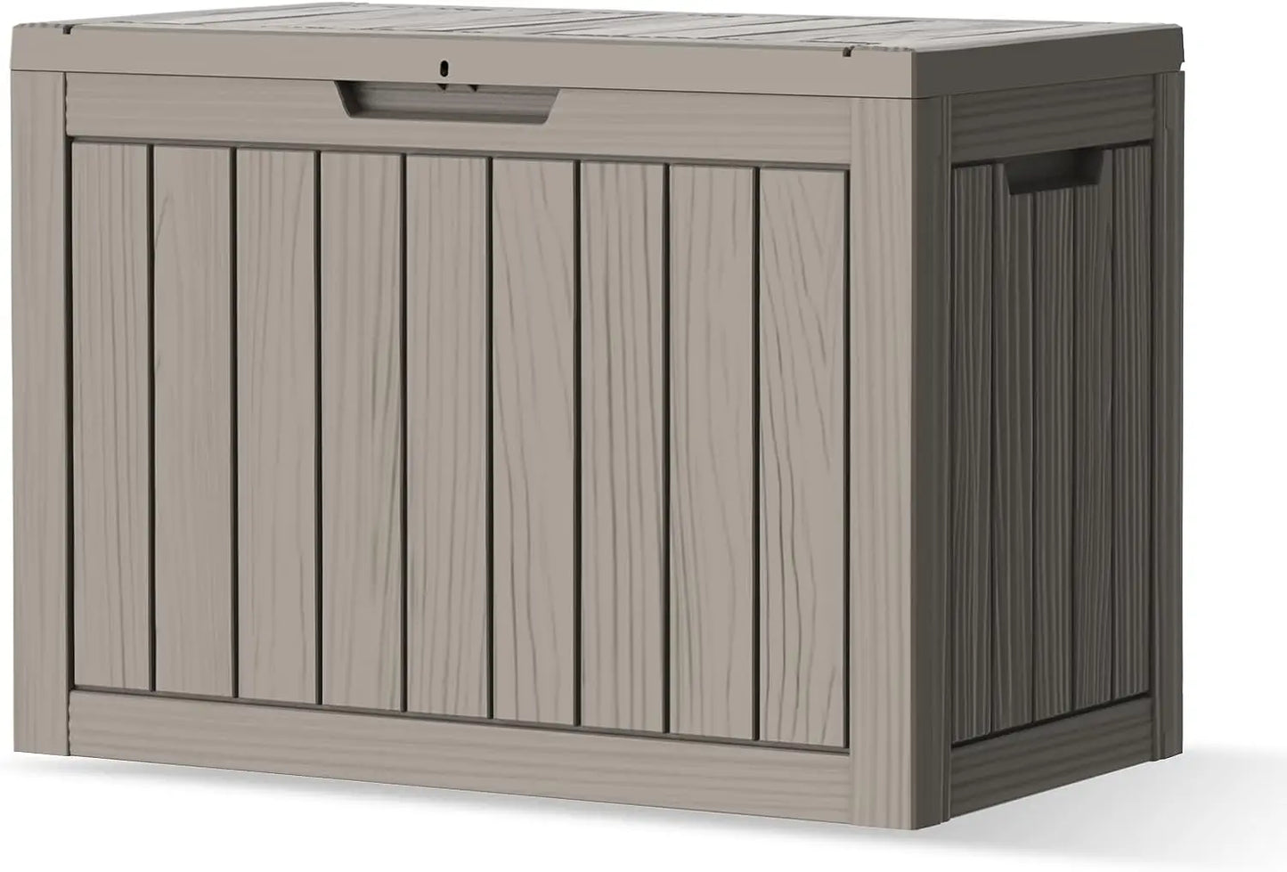 45Gal Black Deck Box - Waterproof & UV-Resistant Outdoor Storage w/Lockable Lid - For Patio/Garden Furniture