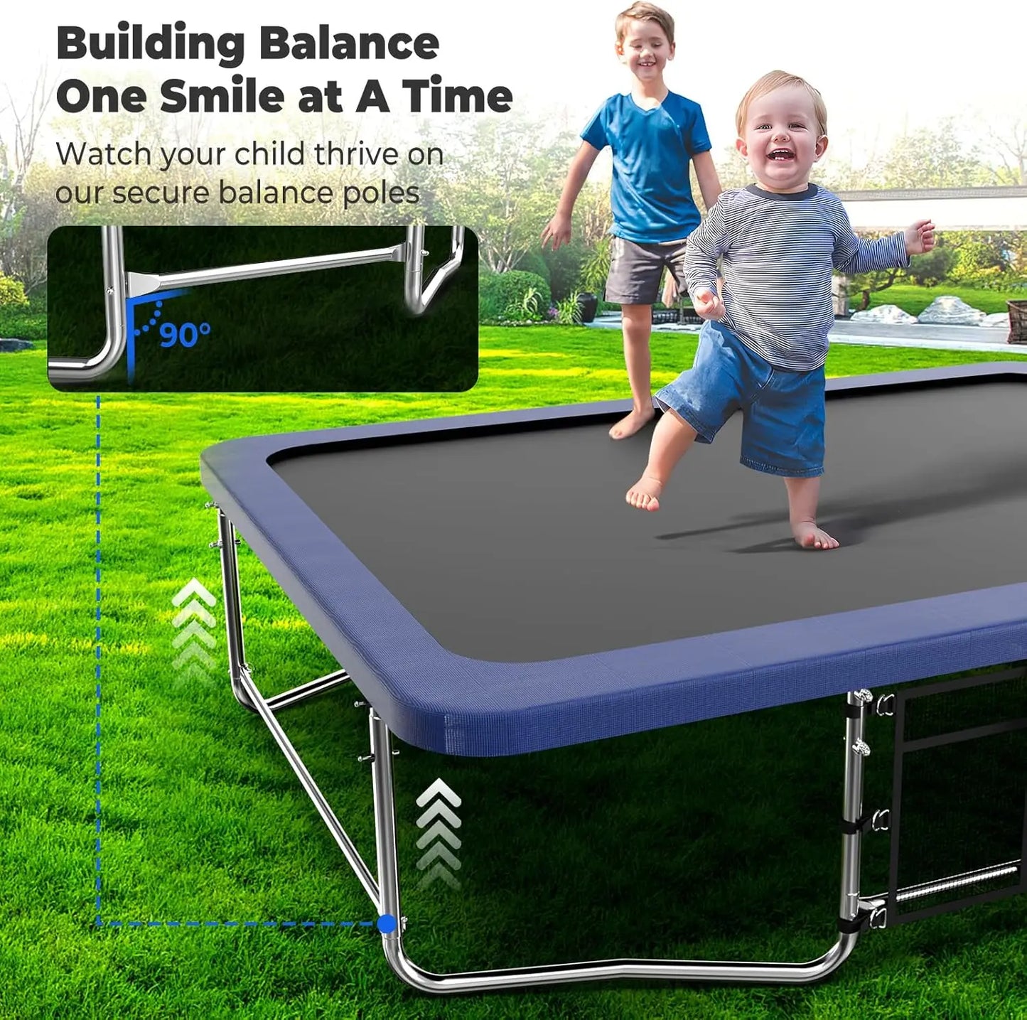 14Ft Outdoor Rectangle Trampoline For Kids And Adults