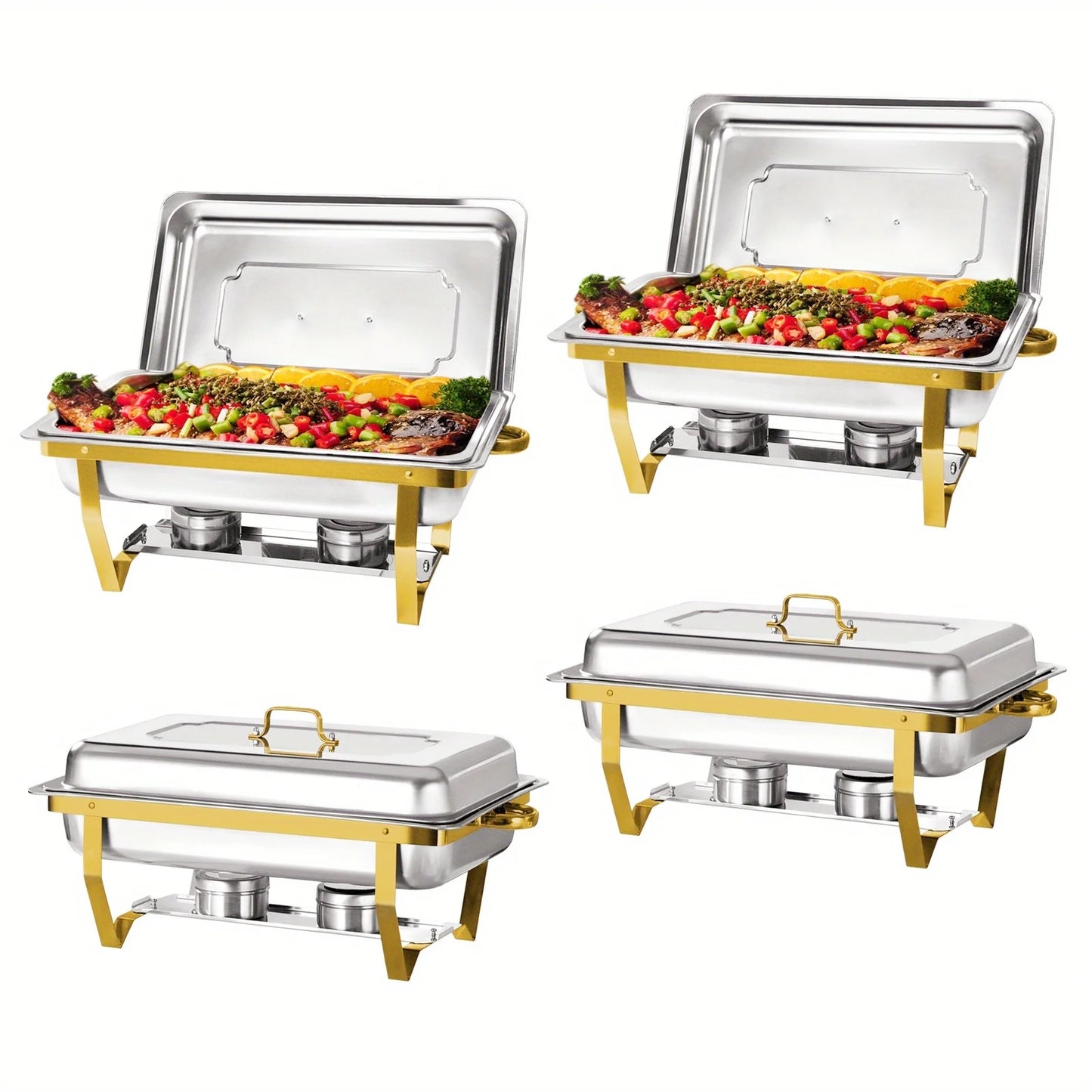 4 Pack 8Quart Chafing Dish Buffet Set Stainless Steel Warmer