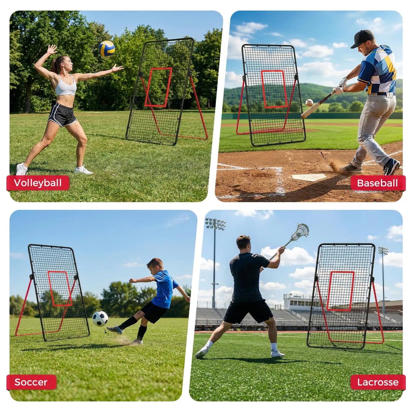 Adjustable 7x4 Ft Volleyball Rebounder Net for Bumping Spiking and Setting