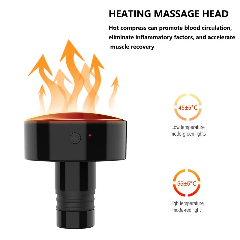 220W Professional Massage Gun Heating Aluminum Alloy Massager for Training