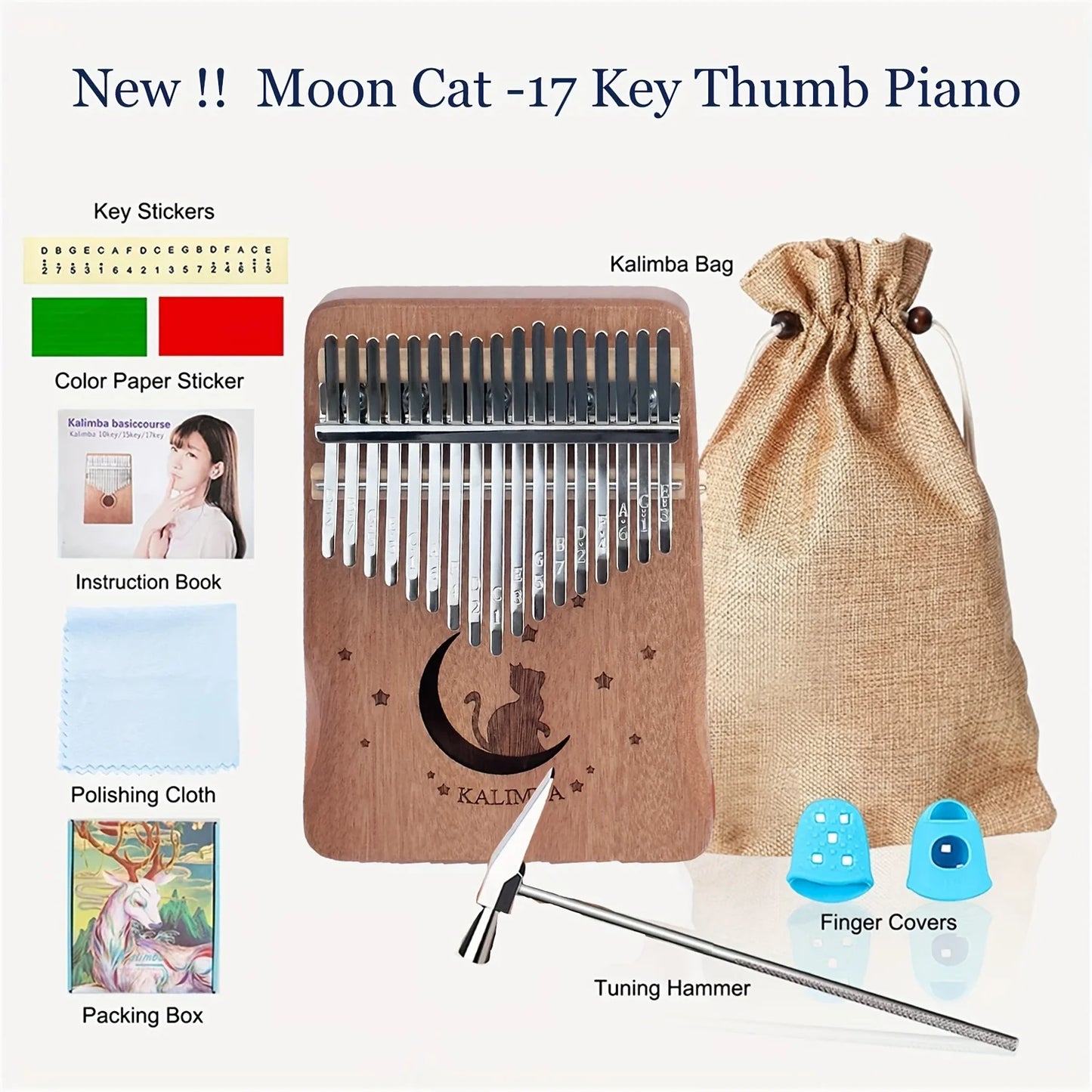 Portable Wooden Kalimba Thumb Piano African Finger Instrument Handmade Music Equipment for Beginners And Experts