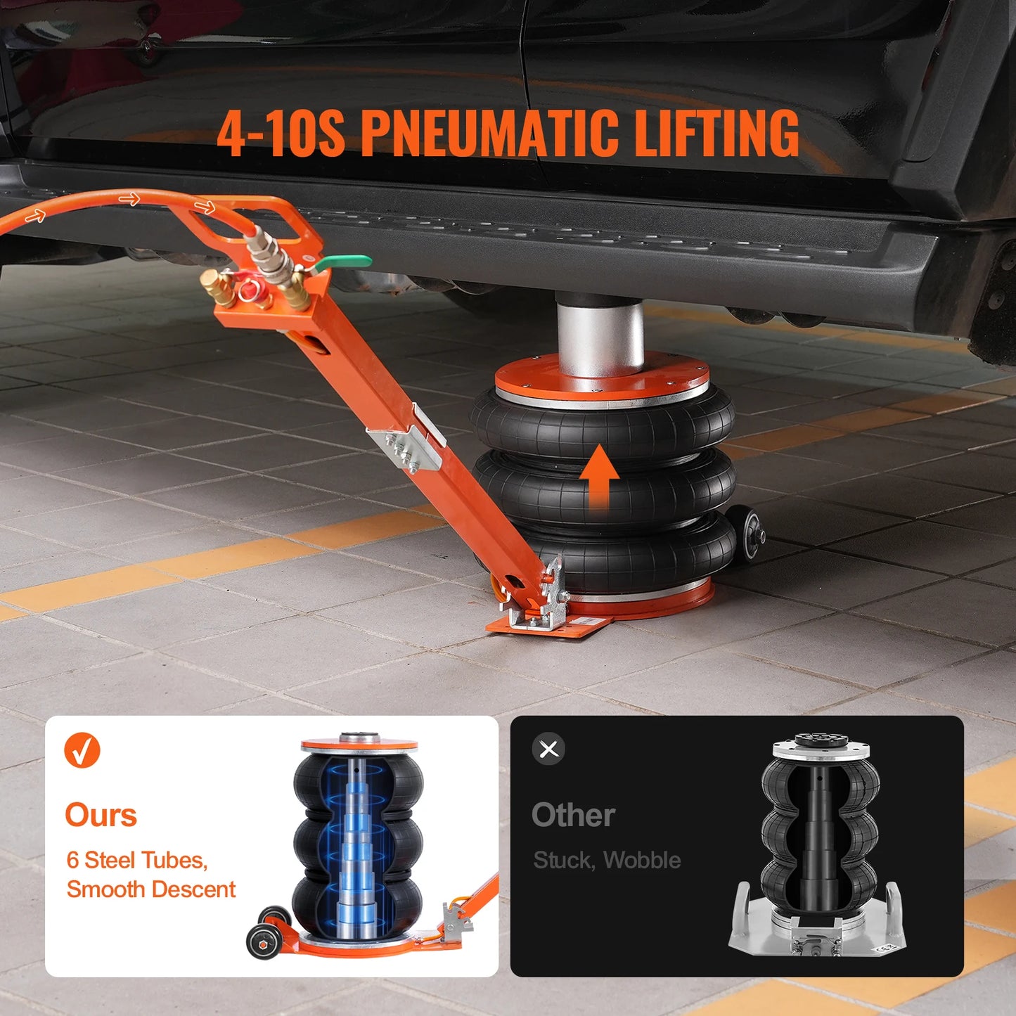 SucceBuy Air Jack 3 To 5 Ton Pneumatic Lifting Jack With Heightened Column