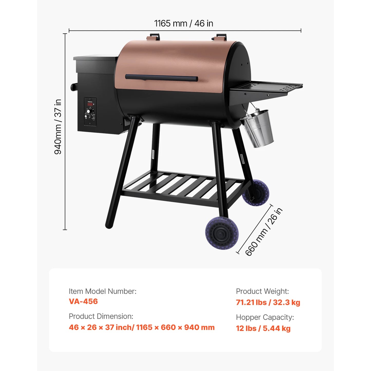 SucceBuy Wood Pellet Grill Smoker With WiFi App Control For Outdoor Cooking