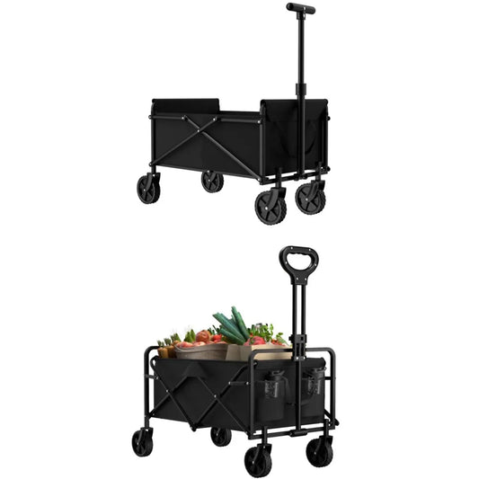 Four Wheel Foldable Garden Handcart One Hand Carry Portable