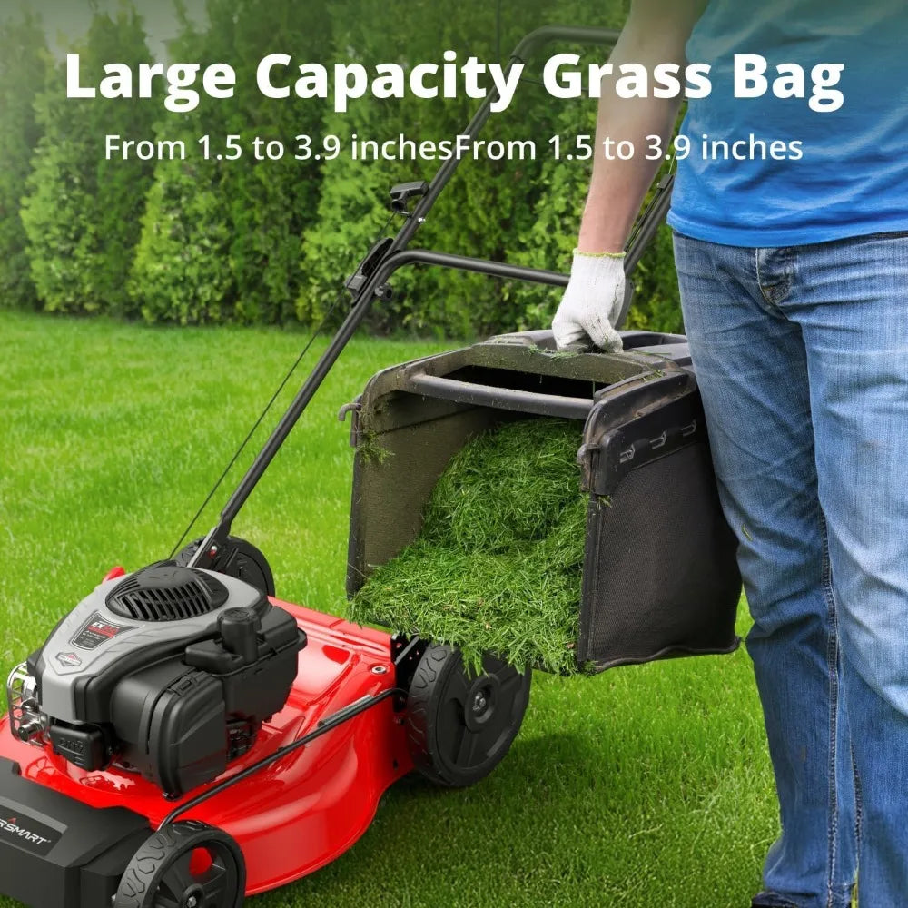 21-Inch Gas Lawn Mower with B&S Engine, 3-in-1 (Bag/Mulch/Rear Discharge), Self-Propelled, 6 Cutting Heights, Durable Steel