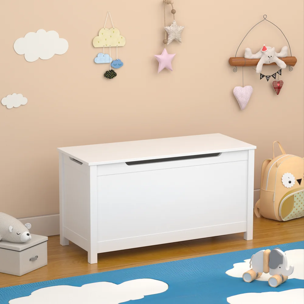 Wooden Toy Chest Playroom Kids Toy Box Storage Organizer