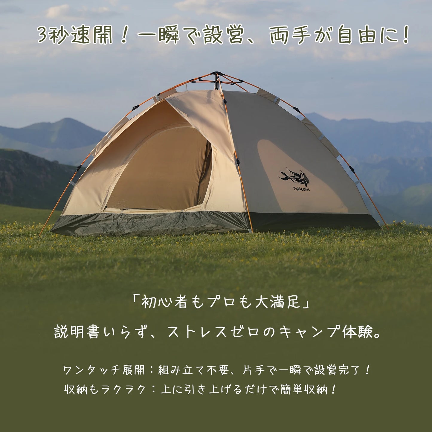 2 To 4 Person Windproof Camping Tent Easy Setup Lightweight Outdoor Family Tent