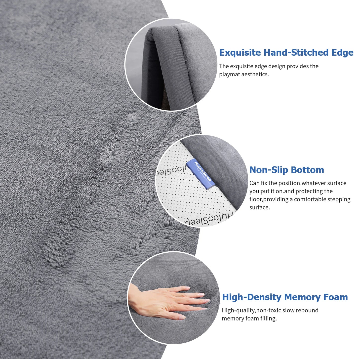 Huloosleep 4 Colors Baby Crawling Play Mats Non-Slip Thick Soft Foam Baby Activity Gym Carpet Baby Game Children's Safety Rug