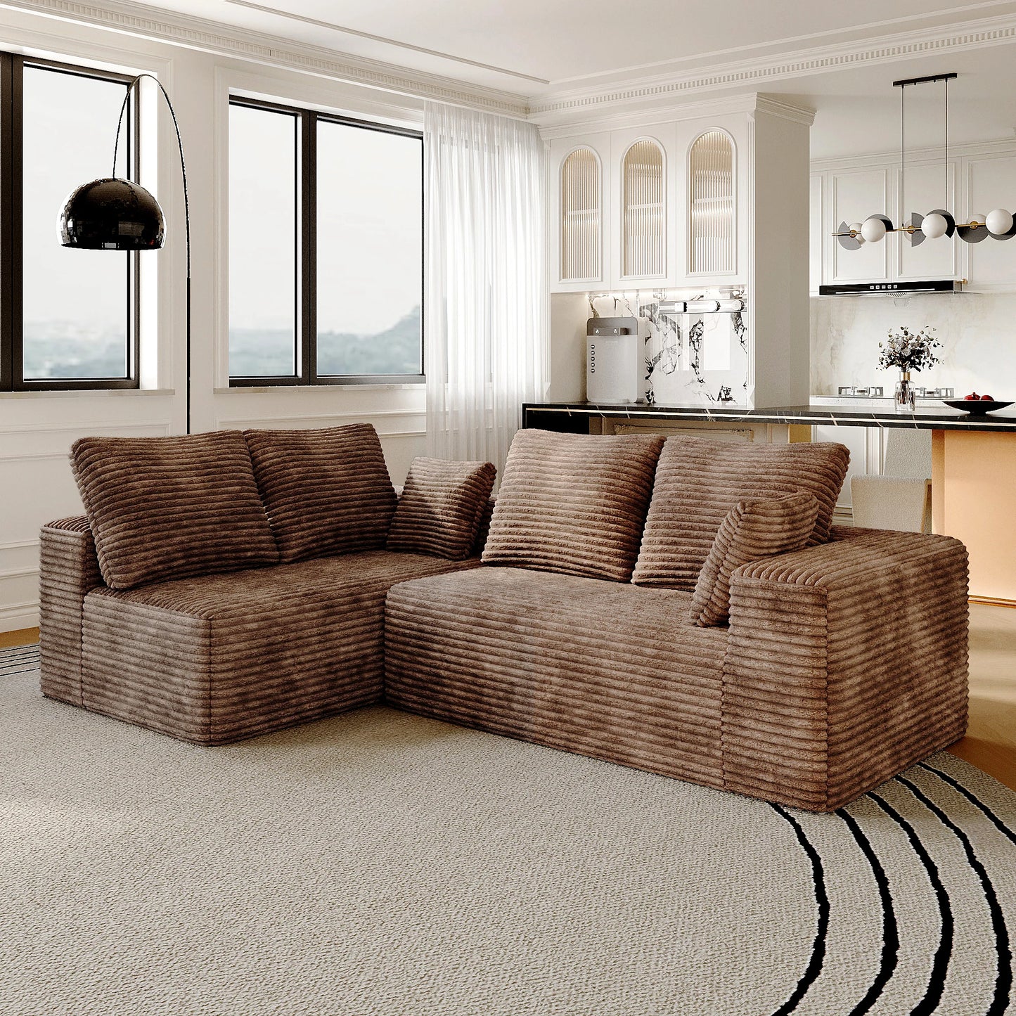Sdorens 104 Inch Cloud Sectional Sofa With L Shape Chaise Living Room Bedroom