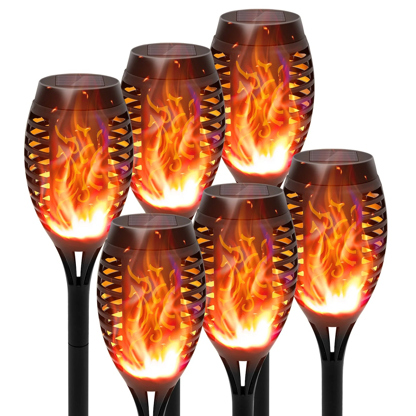 Solar Outdoor LED Torch Lights Flickering Flame Waterproof