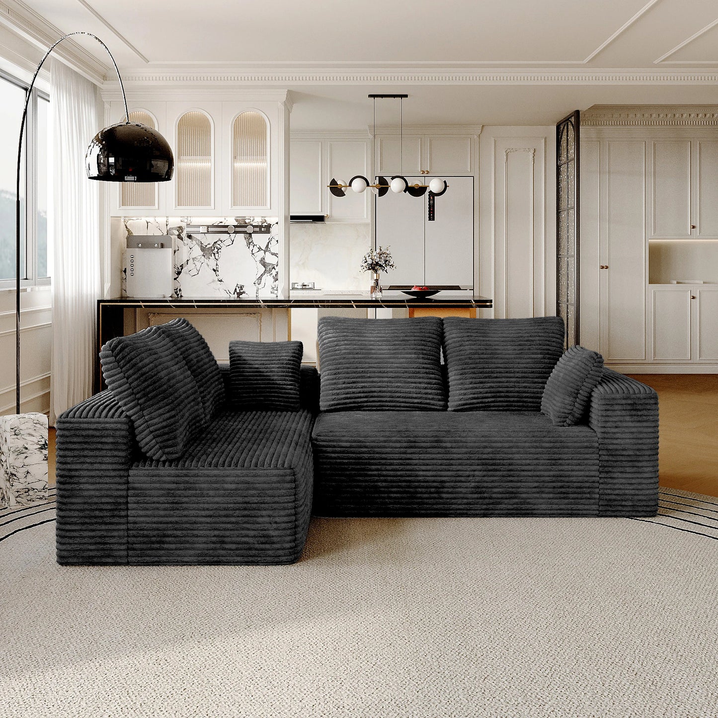 Sdorens 104 Inch Cloud Sectional Sofa With L Shape Chaise Living Room Bedroom