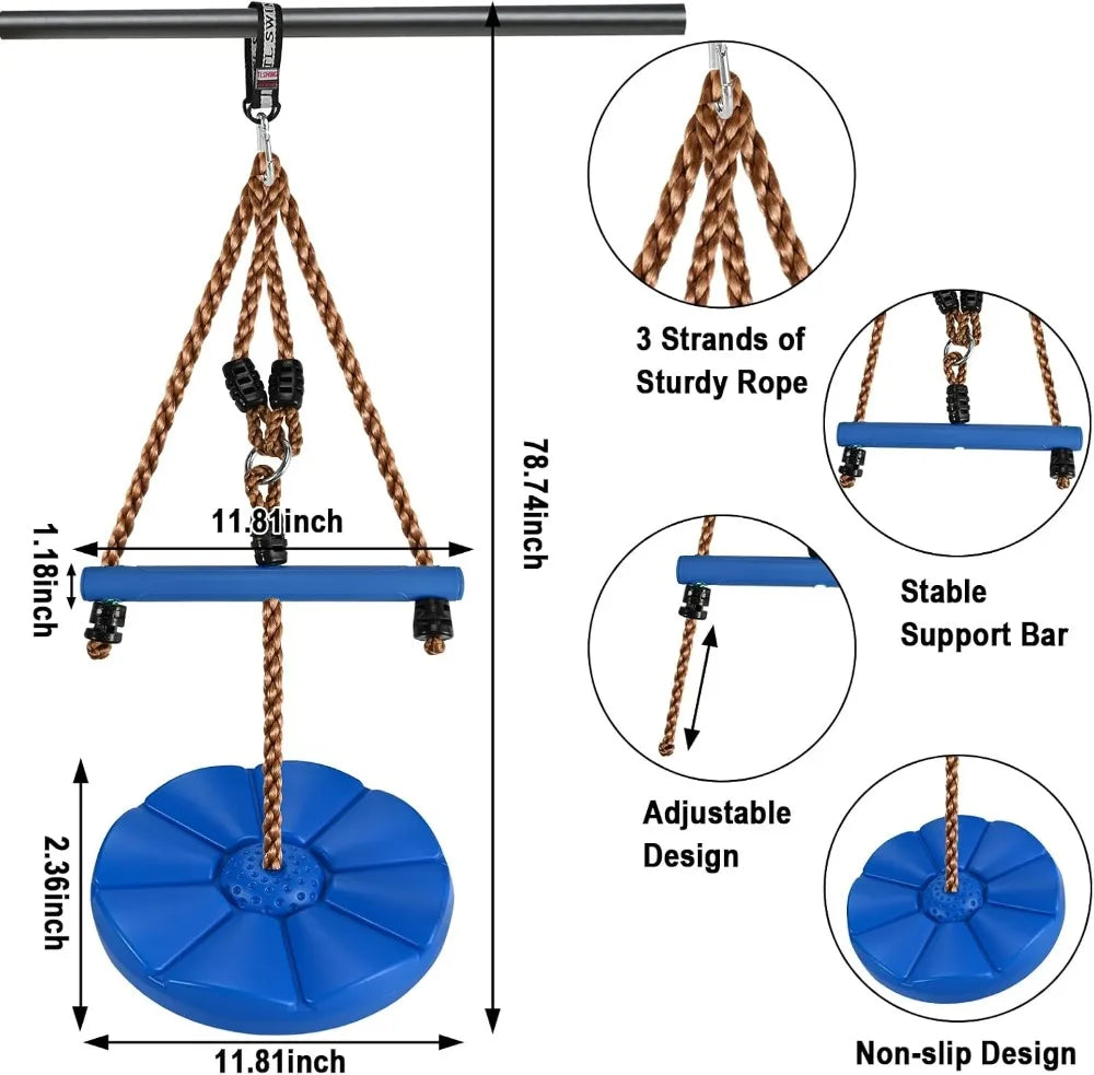 Outdoor Swing Set With Trapeze Bar Disc And Ring Hangers Monkey Bars