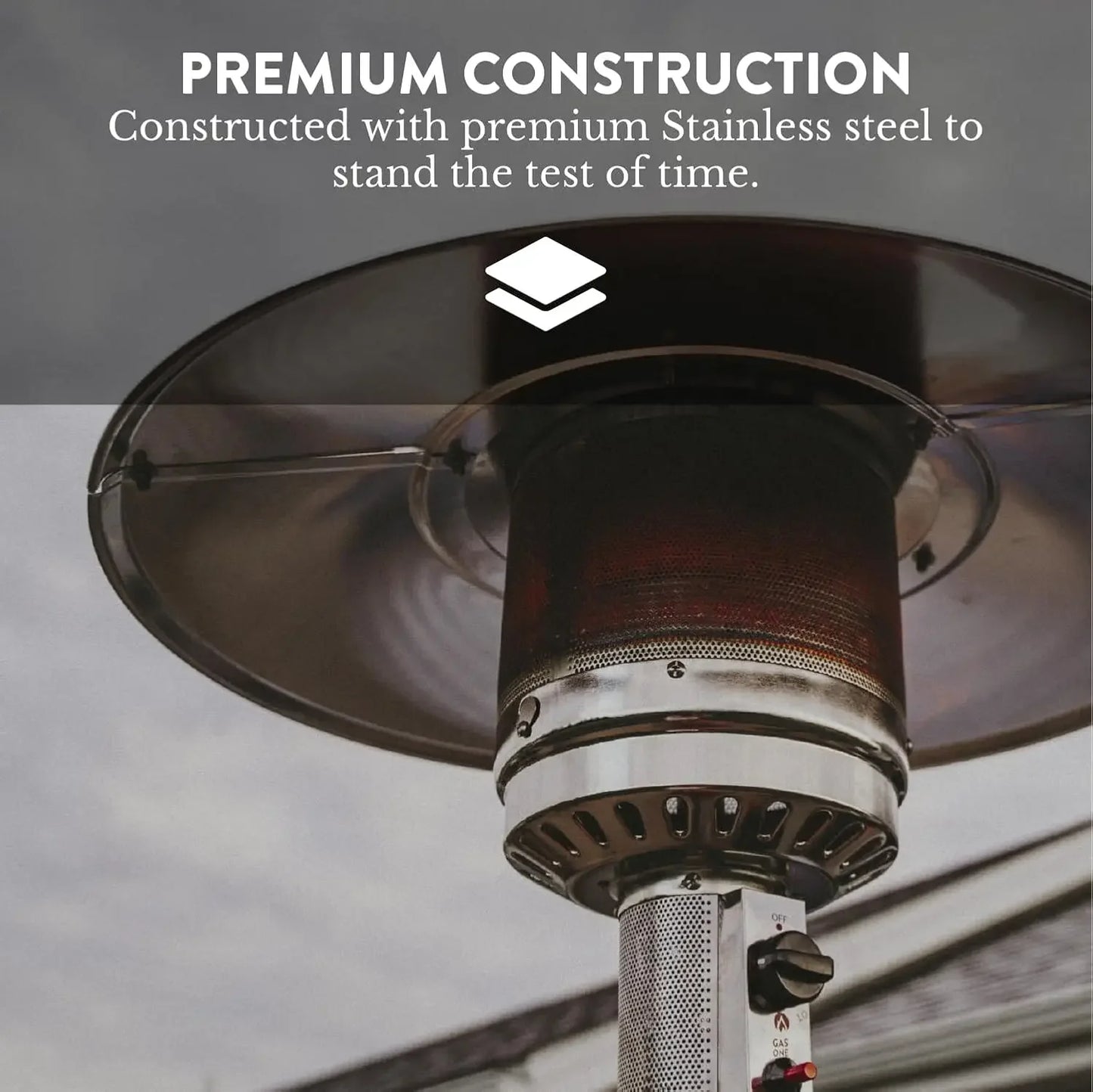 PH 8000 Patio Heater 50000 BTU Propane With Wheels