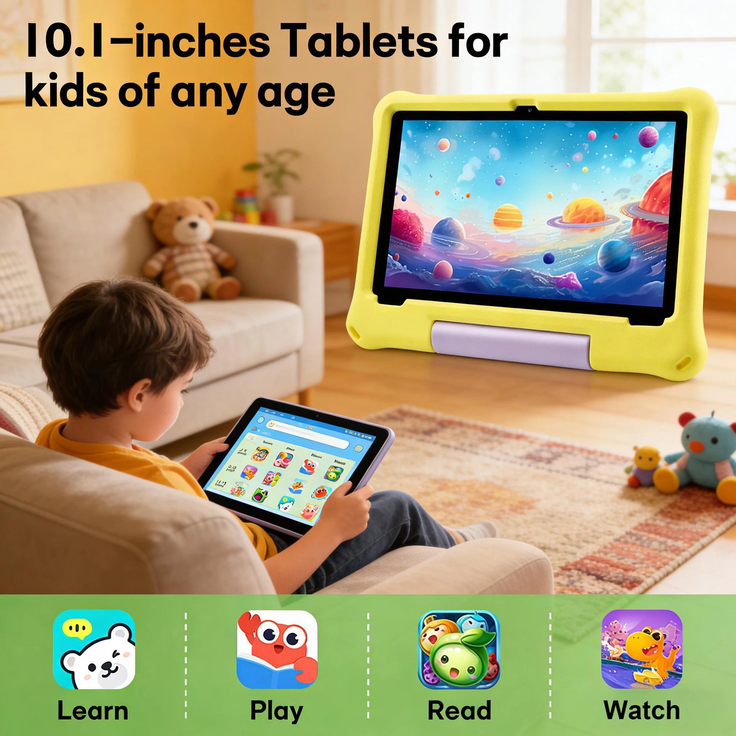 Anry Android 15 Kids Tablet 10 Inch Octa Core 8GB RAM 64GB ROM HD IPS Display