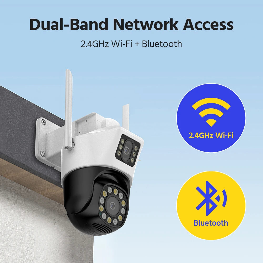 ANNKE 6MP Dual Lens Outdoor Wireless WiFi PT Camera Red Blue Siren Two Way Audio