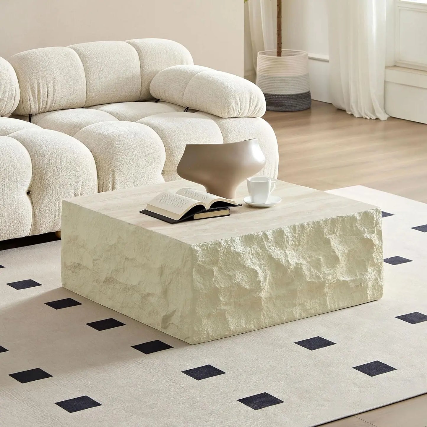Modern Oval Coffee Table With Stainless Steel Pedestal And Faux Marble Top