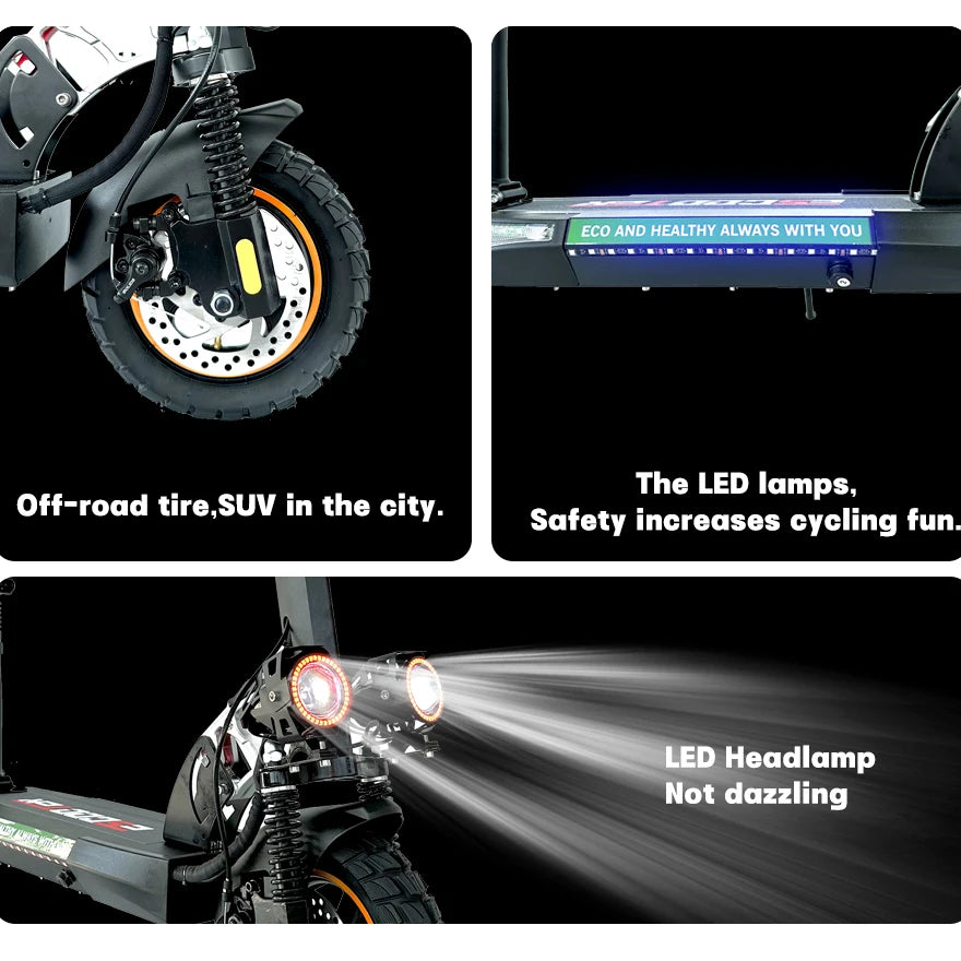 EU US Warehouse Electric Scooter 48V 800W Long Range 40 To 60km Lightweight
