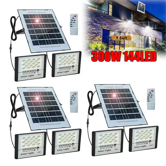 300W LED Solar Street Light Dusk To Dawn Waterproof Flood