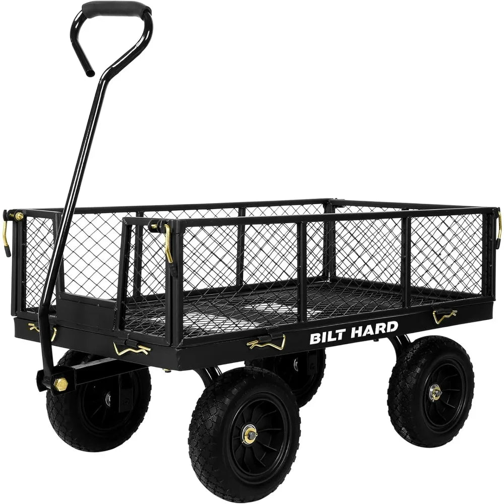 Bilt Hard 400 Lb 10 Inch Flat Free Tires Garden Cart With 180 Degree Handle