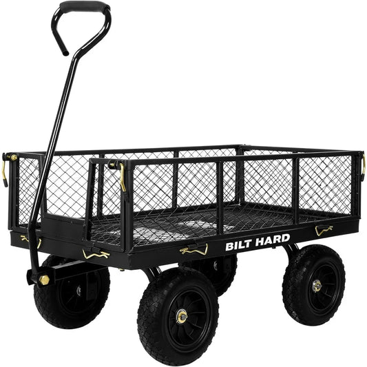 Bilt Hard 400 Lb 10 Inch Flat Free Tires Garden Cart With 180 Degree Handle