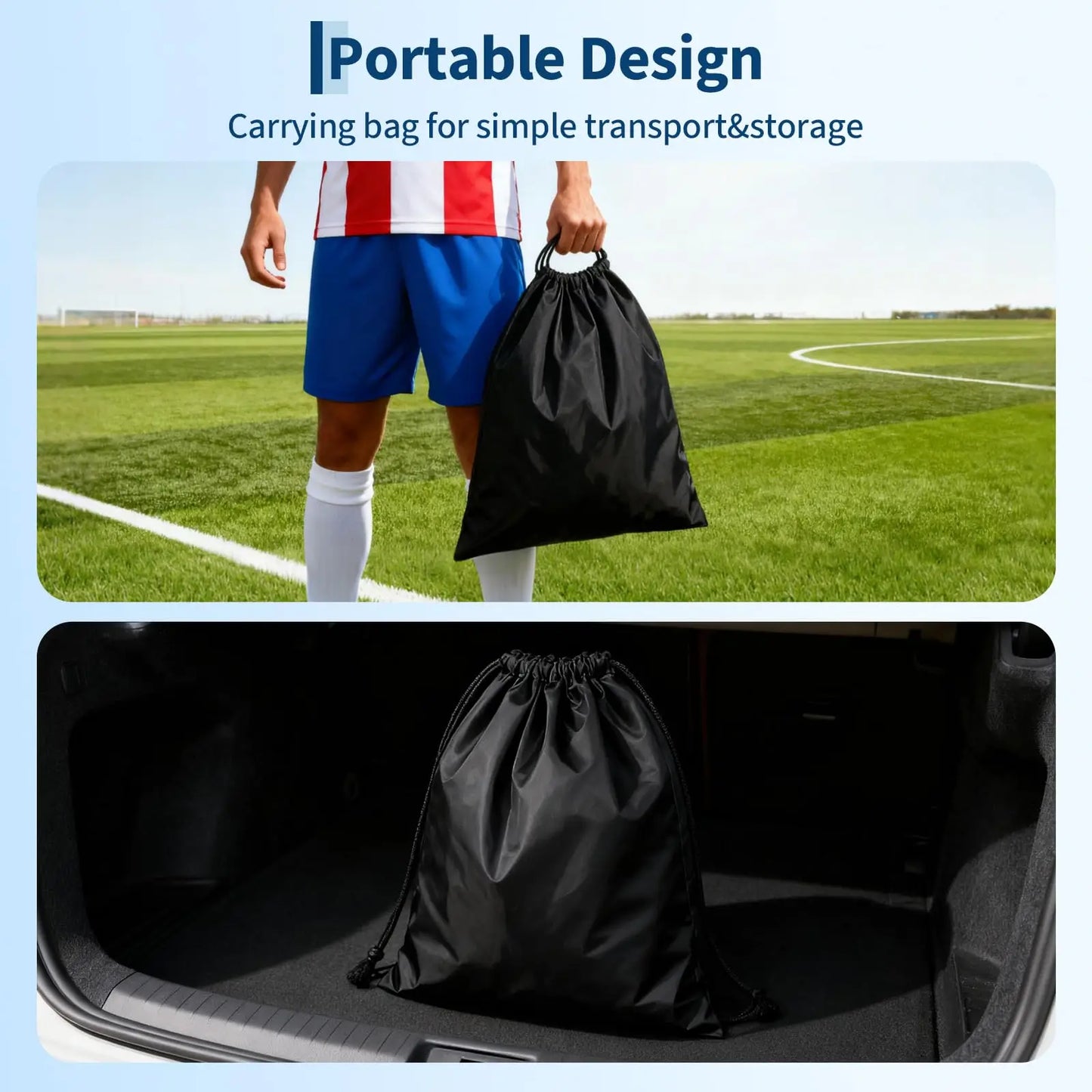 6x4ft Pop Up Soccer Goals Set Of 2 With Ball Cones And Pump For Kids