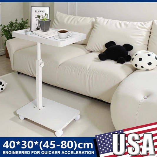 Side Table With Wheel C Shaped Living Room Sofa Side Cabinet Mobile Coffee Table Simple Small Square Table Bedroom Bedside Table