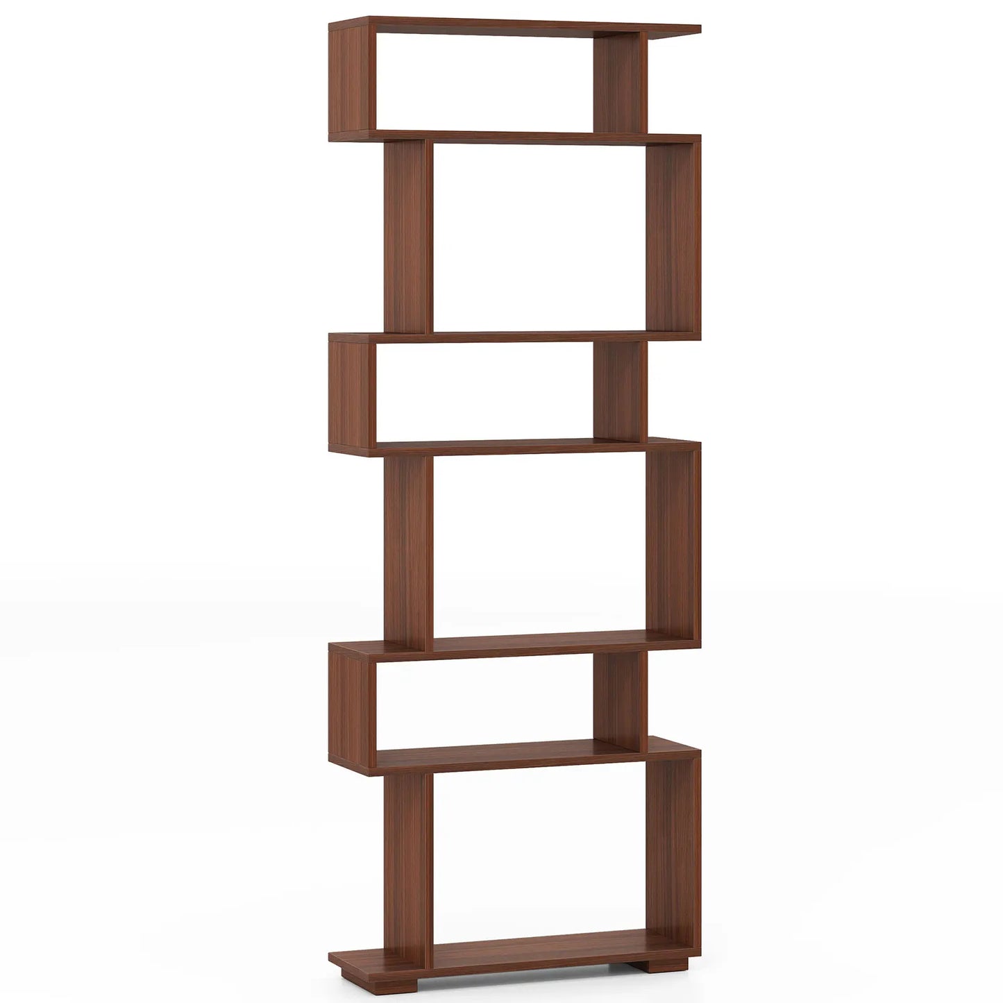 6 Tier S Shaped Geometric Storage Bookshelf With Anti Toppling Kits