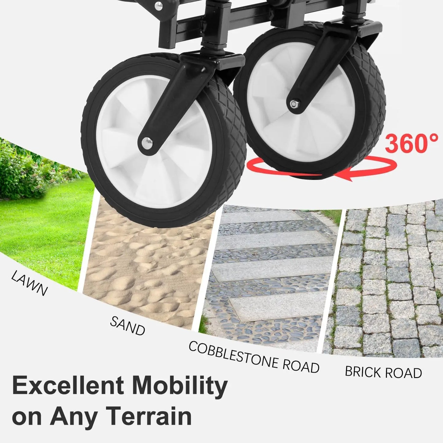 39 Inch Collapsible Wagon Folding Garden Cart 330 Lbs