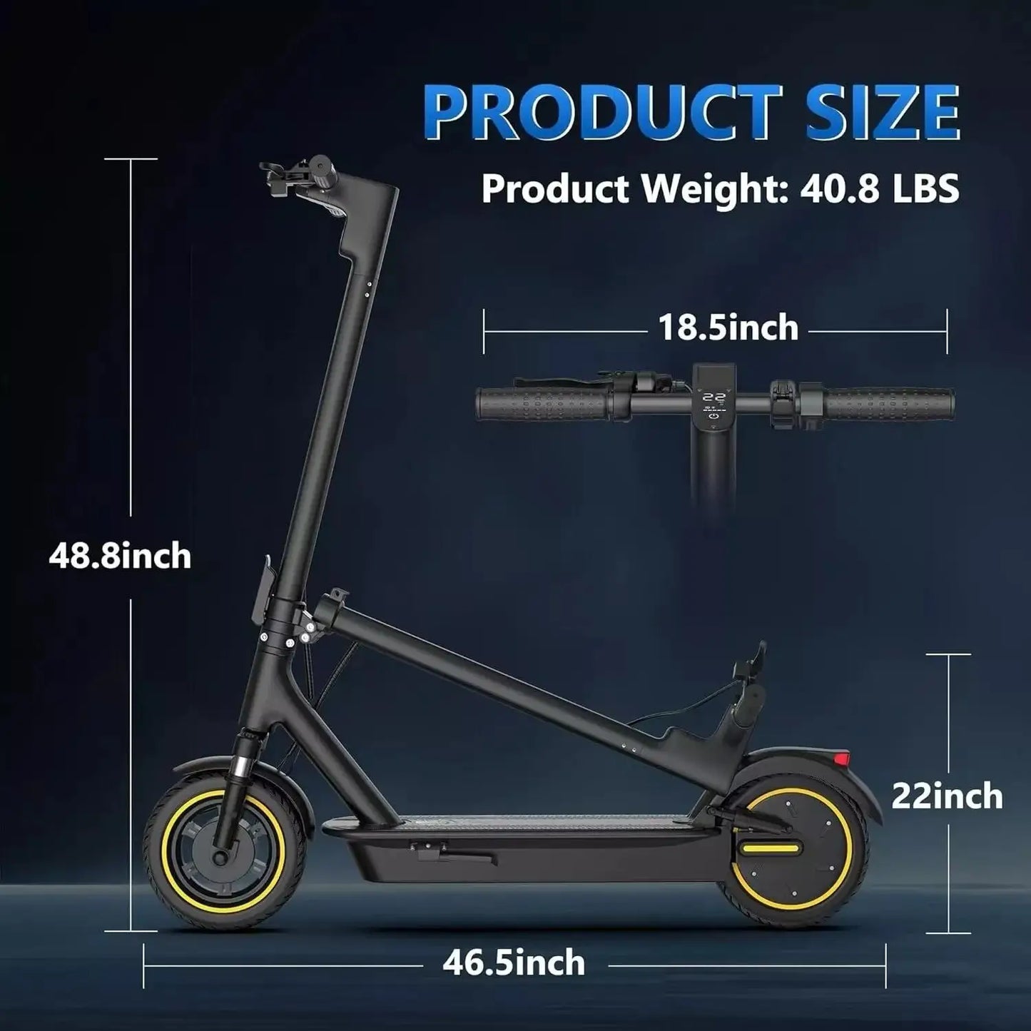 LADPED LPMAX 10" Solid tires Folding Electric Scooter 22MPH 500W 14.5AH 28Miles Super Long Range Dual Shock Absorber EScooter
