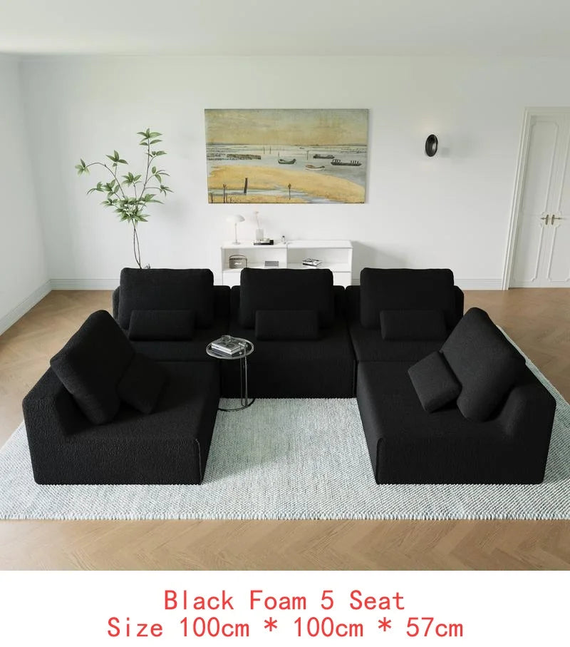 Oversized Modular Sectional Sofa, Luxury Boucle Couch Set, Convertible Compressed Sofa with Spacious Foam Filling for Living