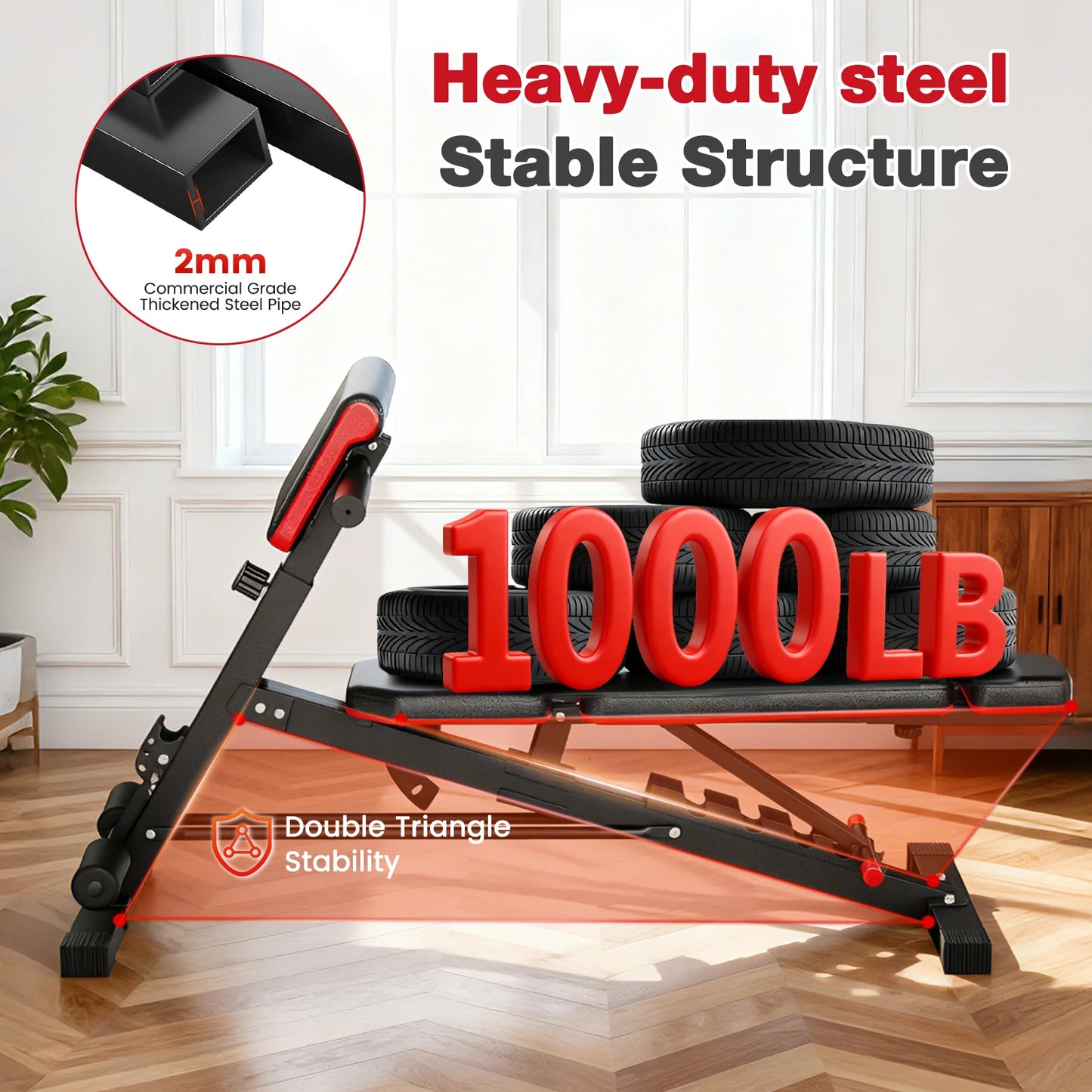 Foldable Adjustable Dumbbell Bench Roman Chair For Home Gym And Weightlifting