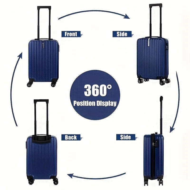 2 Piece Luggage Set With Carry On Bag 20 Inch Suitcase 14 Inch Handbag
