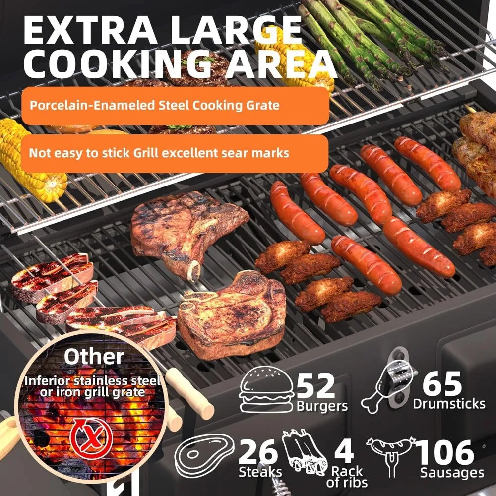 36 Inch Extra Large Charcoal Grill With Thermometer