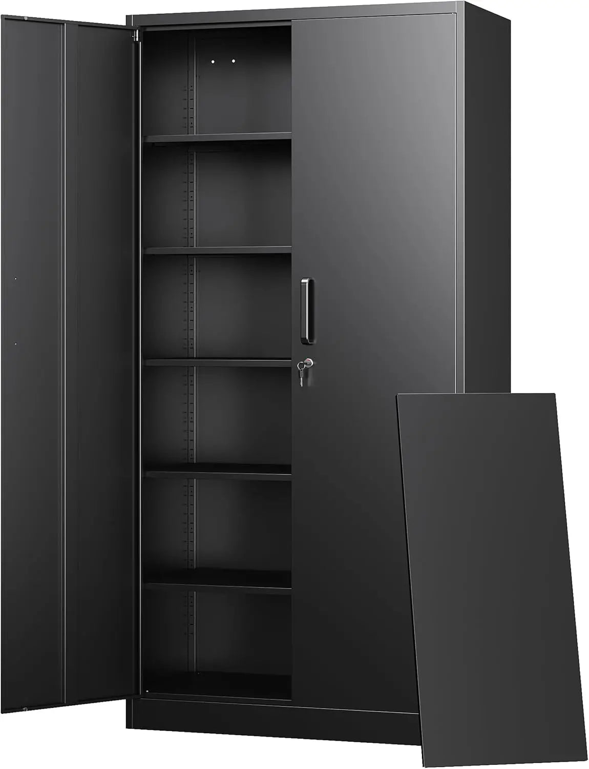 Metal Garage Storage Cabinets With Lock Door And Adjustable Shelves For Home