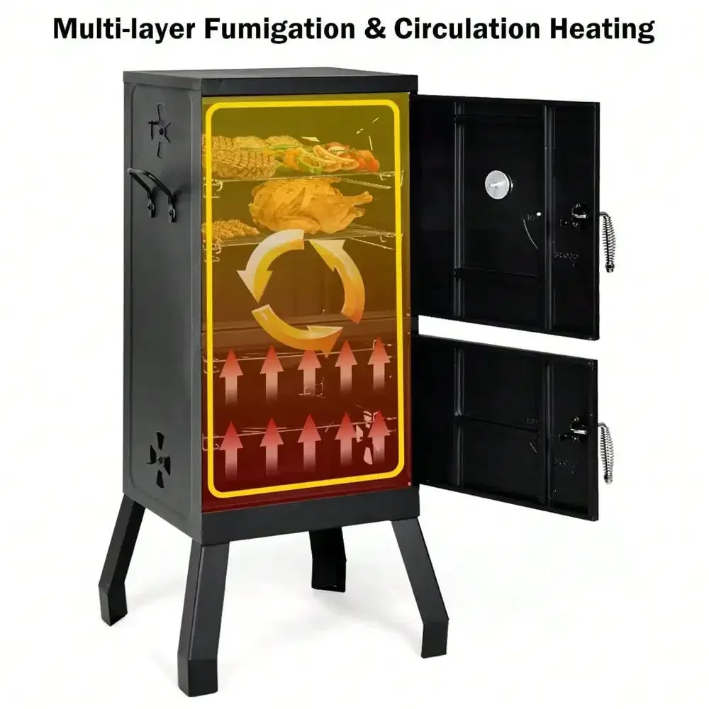 Vertical Charcoal Smoker Grill With Temperature Gauge