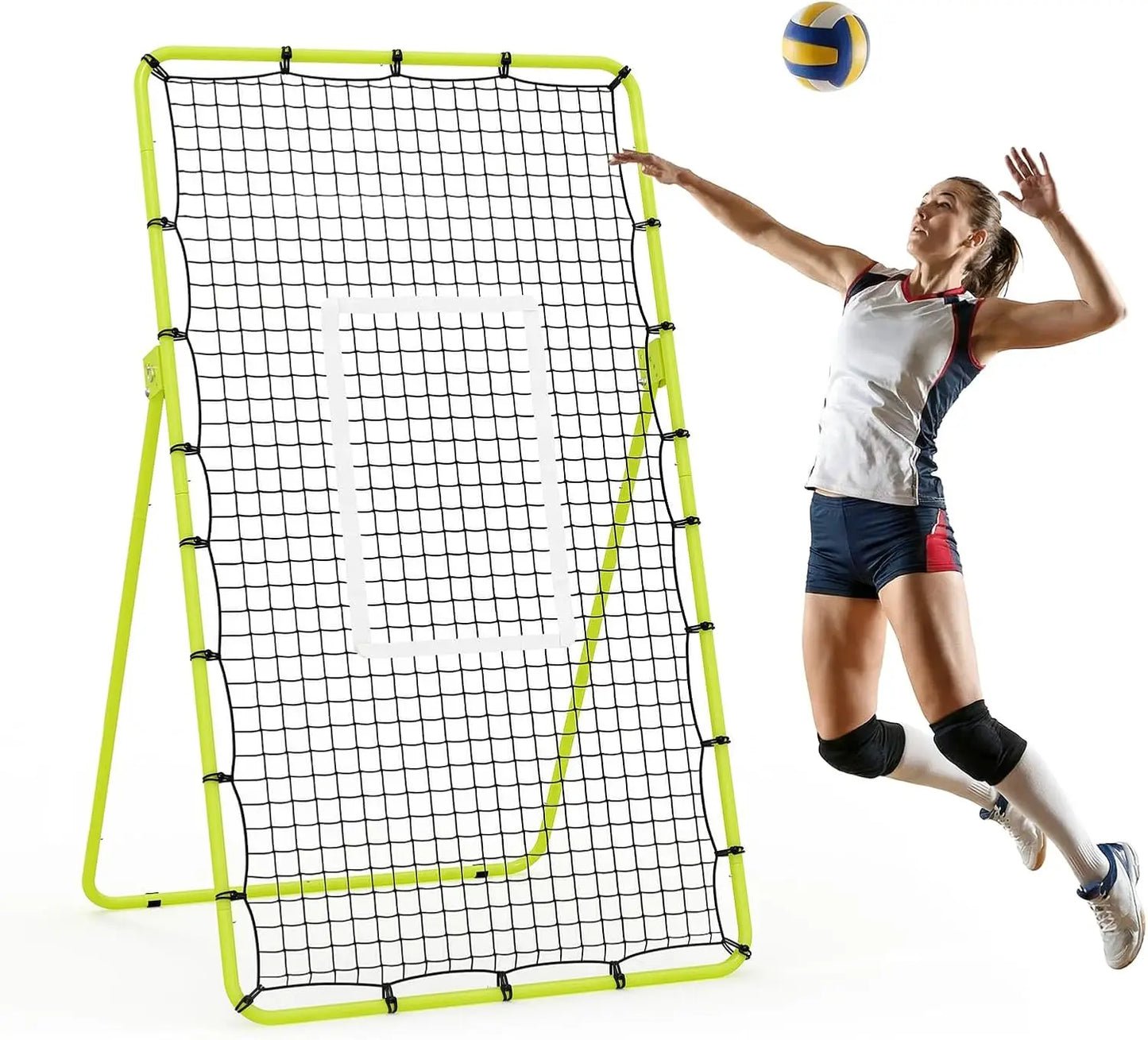 Adjustable 7x4 Ft Volleyball Rebounder Net for Bumping Spiking and Setting