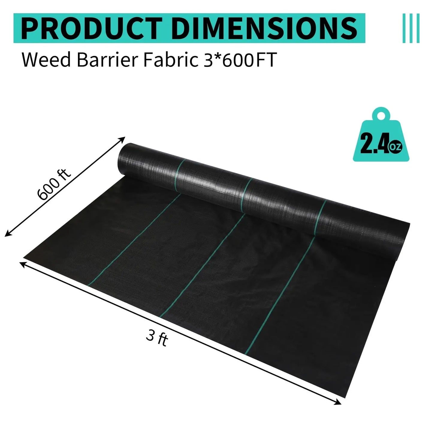 Heavy Duty Weed Barrier Landscape Fabric Woven Garden Cloth For Greenhouse Yard