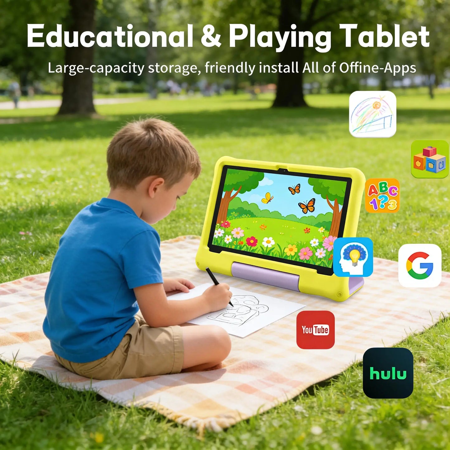 Anry Android 15 Kids Tablet 10 Inch Octa Core 8GB RAM 64GB ROM HD IPS Display
