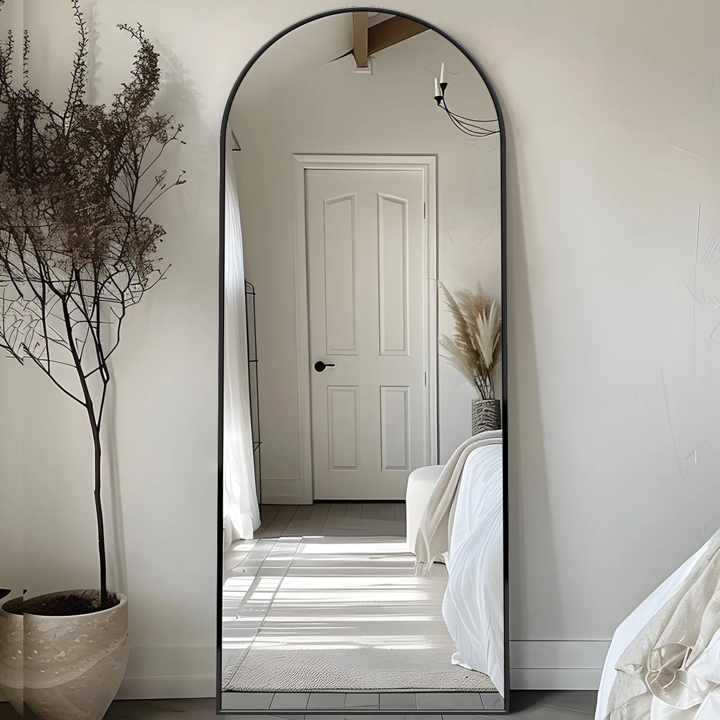 58x19 Inch Full Length Mirror With Stand Oversized Floor Mirror For Bedroom