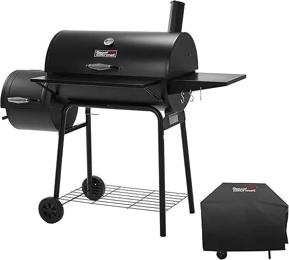 CC1830SC Charcoal Grill Offset Smoker With Cover 811 Square Inches Black Outdoor