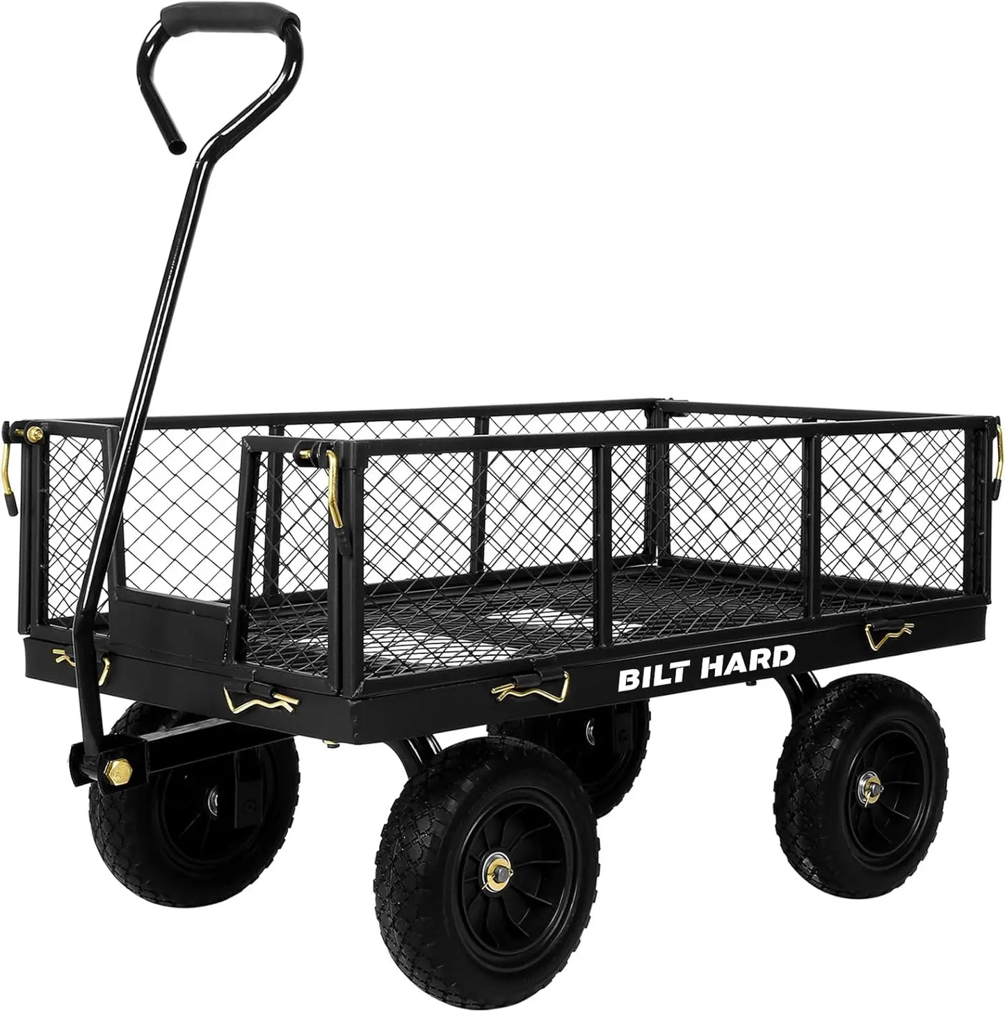 Bilt Hard 400 Lb 10 Inch Flat Free Tires Garden Cart With 180 Degree Handle