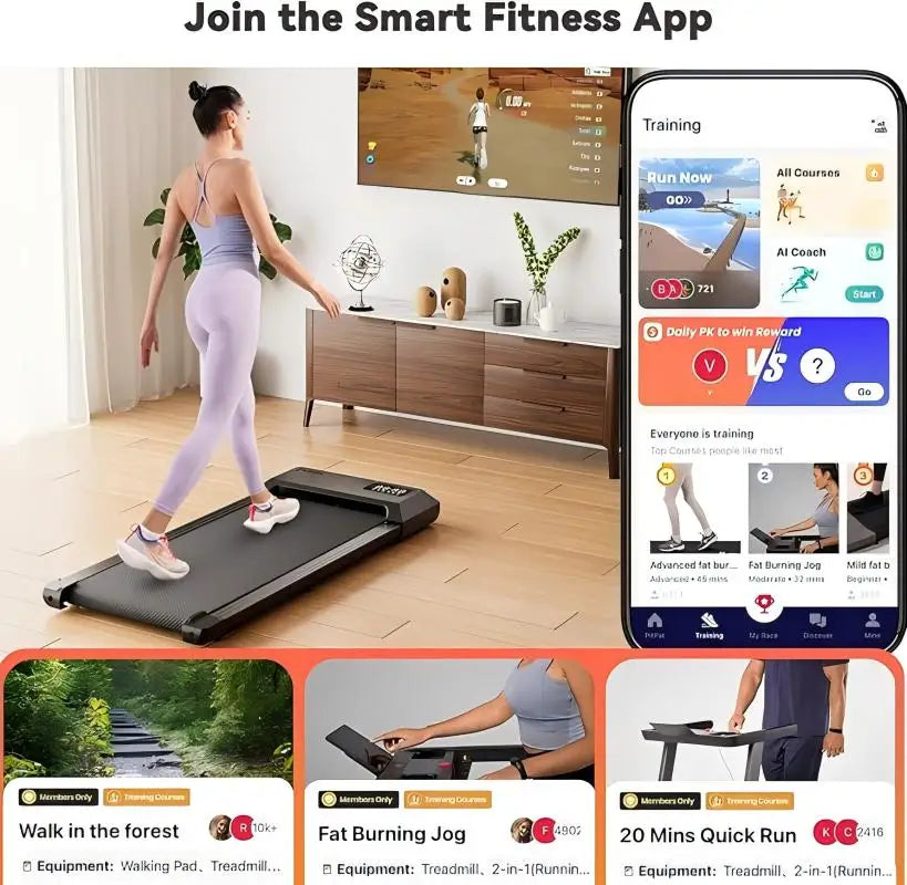 Superun 2 In 1 Home Office Walking Treadmill Two Point Five HP With App Remote