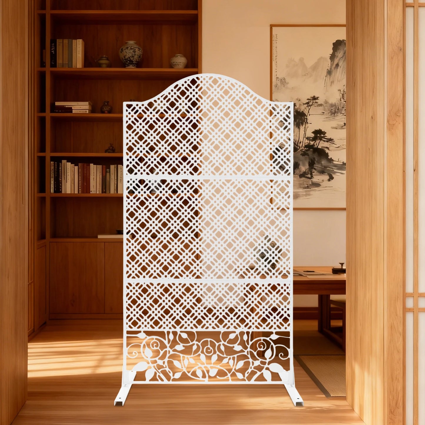 100x185x50cm Decorative Outdoor Divider Living Room Partition Metal Privacy Screen