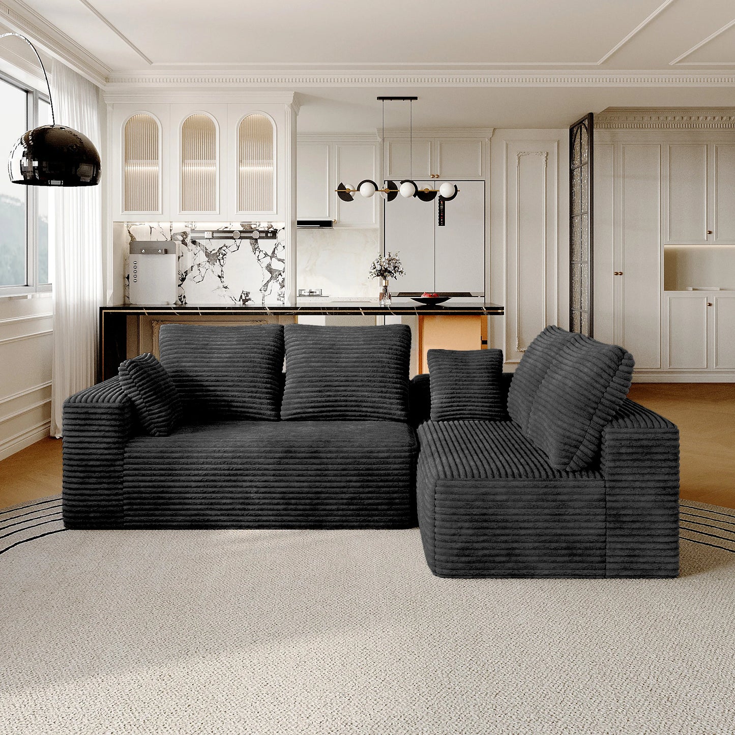 Sdorens 104 Inch Cloud Sectional Sofa With L Shape Chaise Living Room Bedroom
