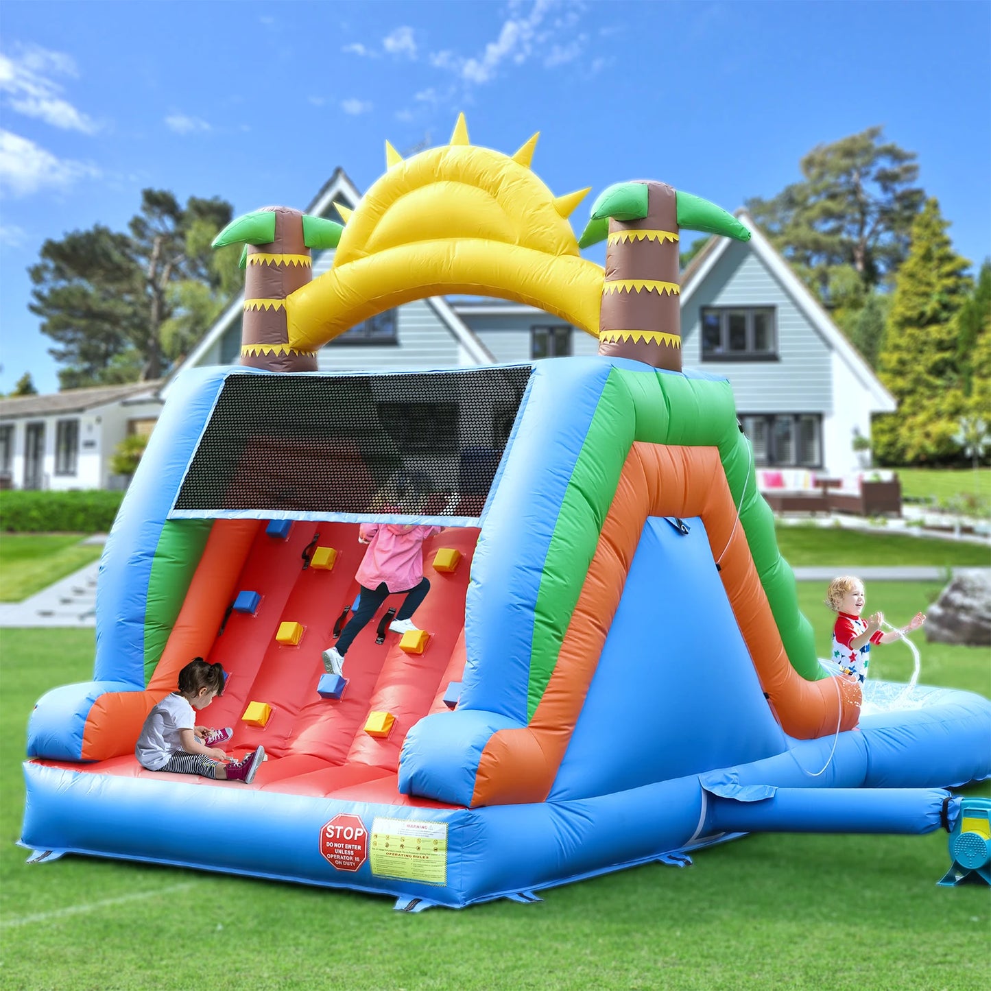 Inflatable Water Slide With 1100W Blower PVC Bounce House